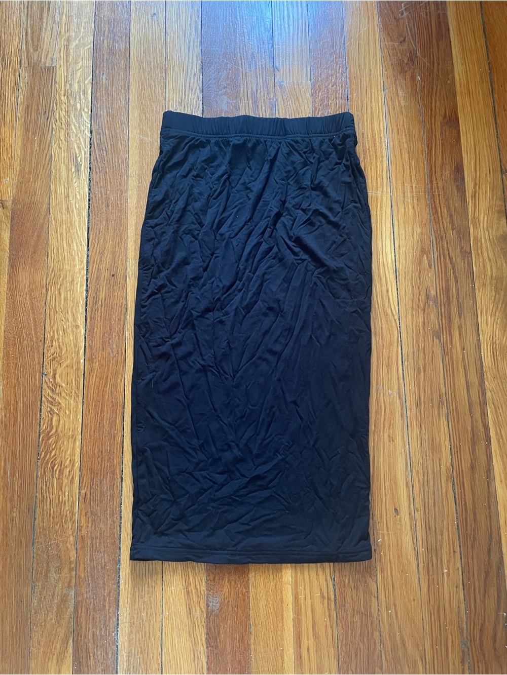 SHEIN Black Midi Knit Pencil Skirt
